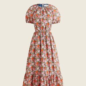 Side-cutout Organic Cotton Dress in Liberty® Meadow Song - J. Crew - Size L